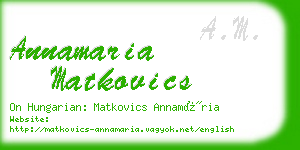 annamaria matkovics business card